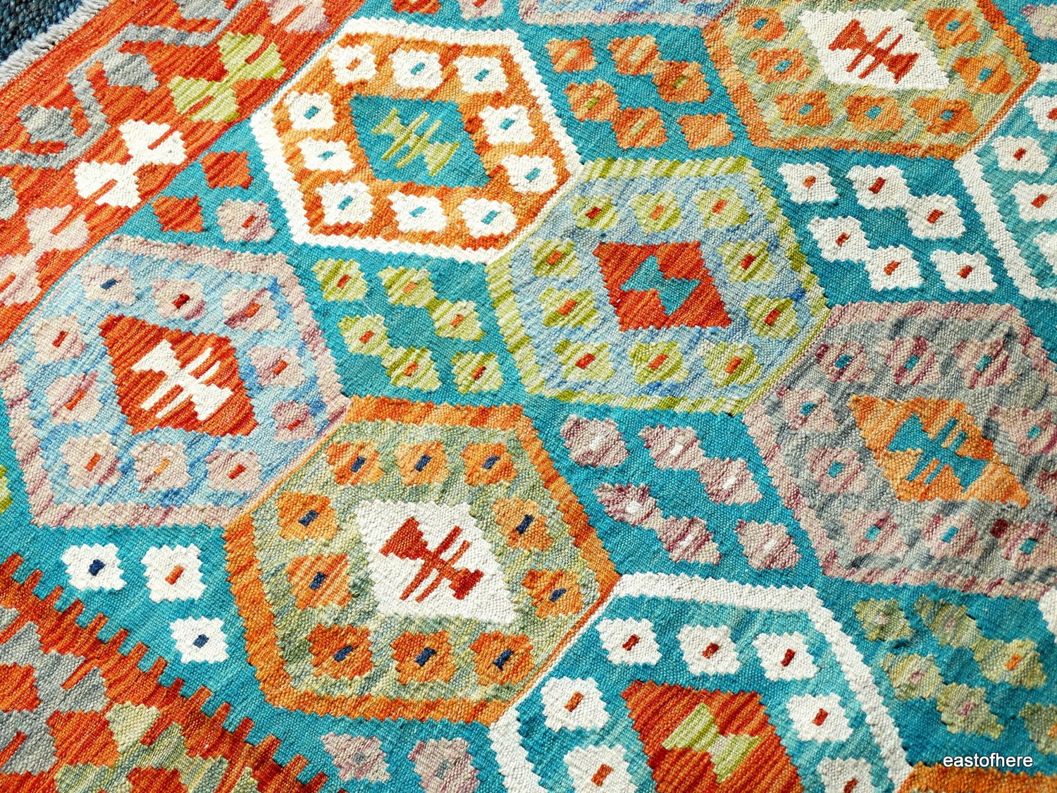 Afghan Kilim (195 x 157cm) - eastofhere