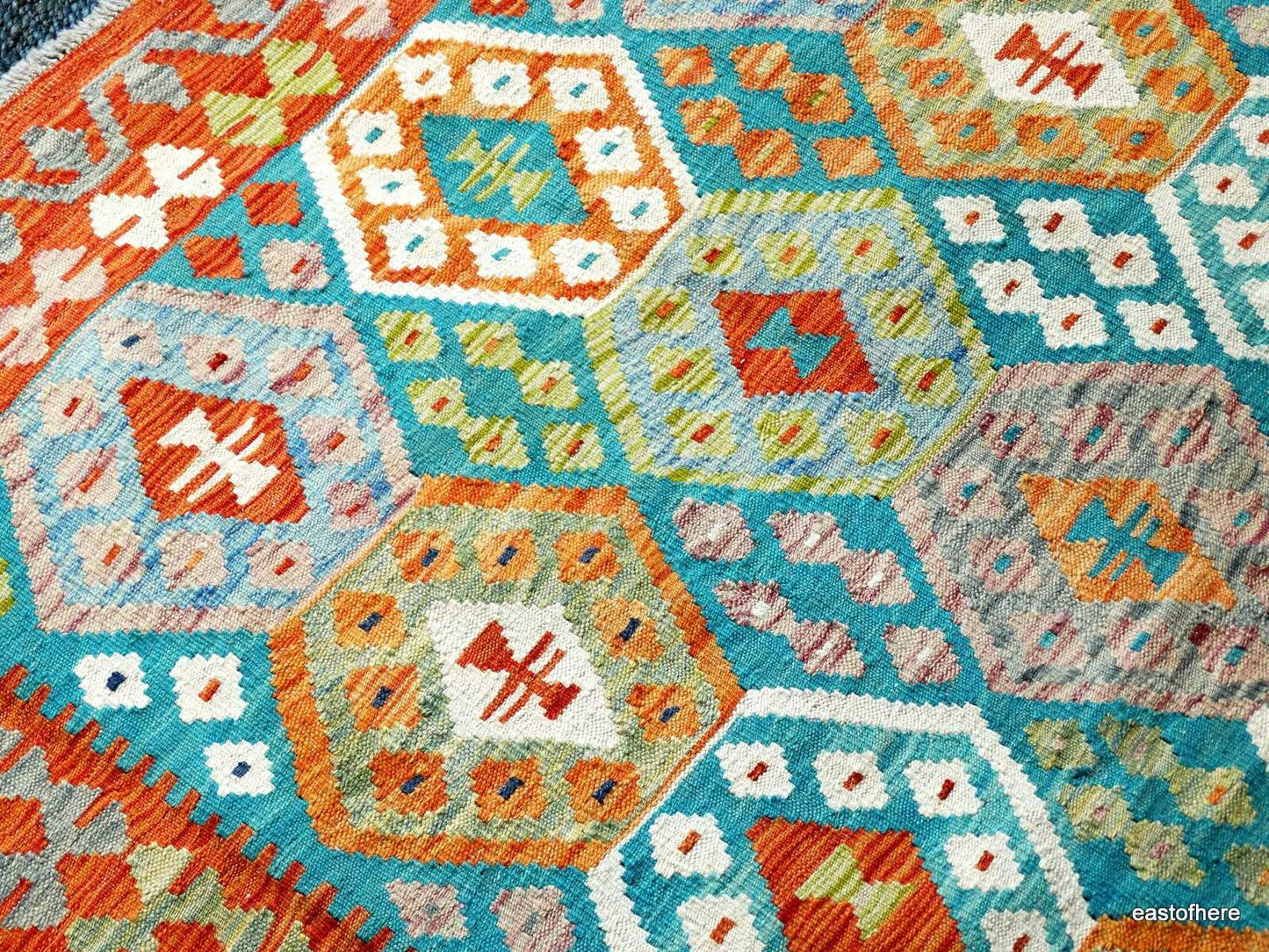 Afghan Kilim (195 x 157cm) - eastofhere