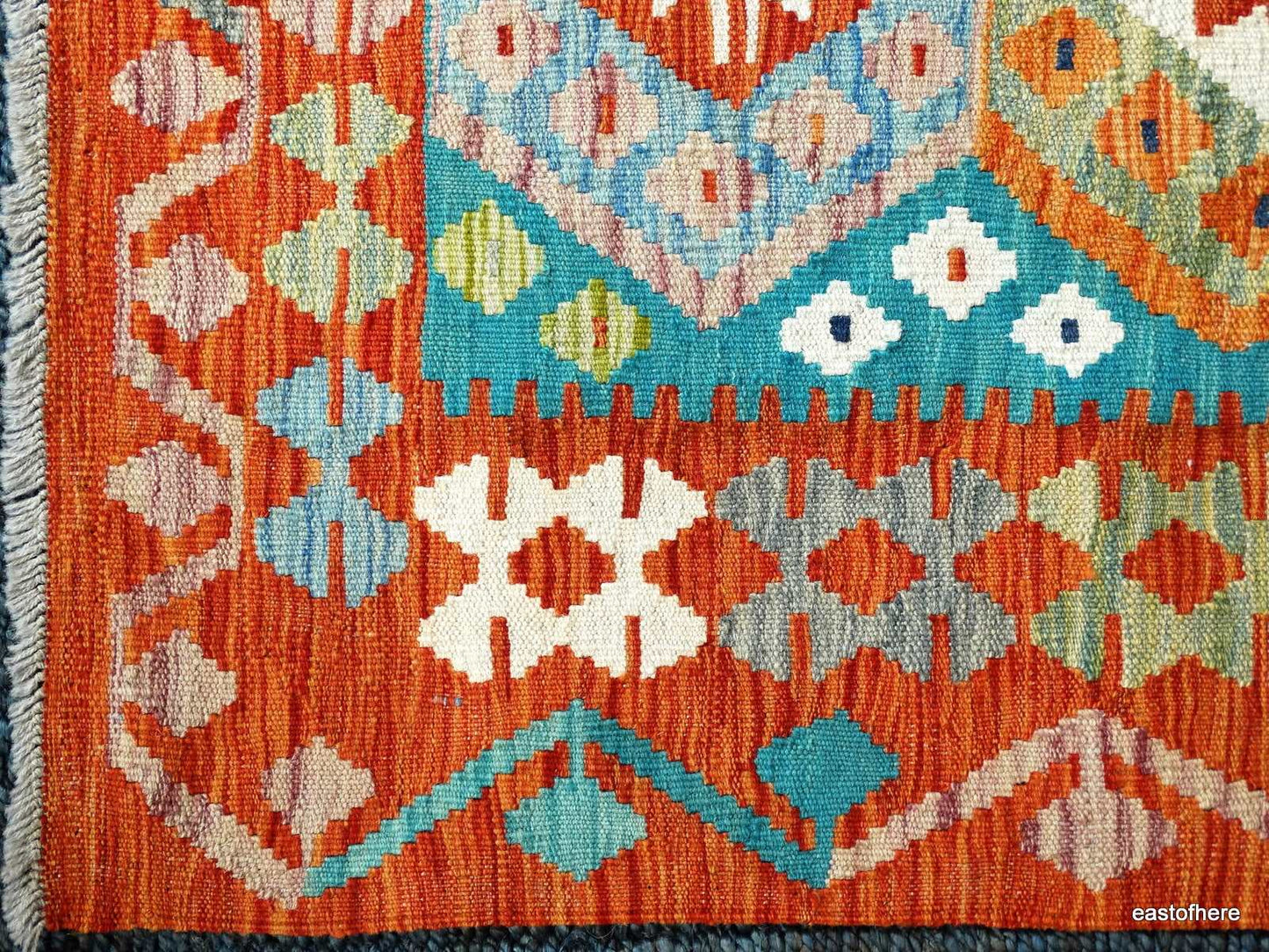 Afghan Kilim (195 x 157cm) - eastofhere