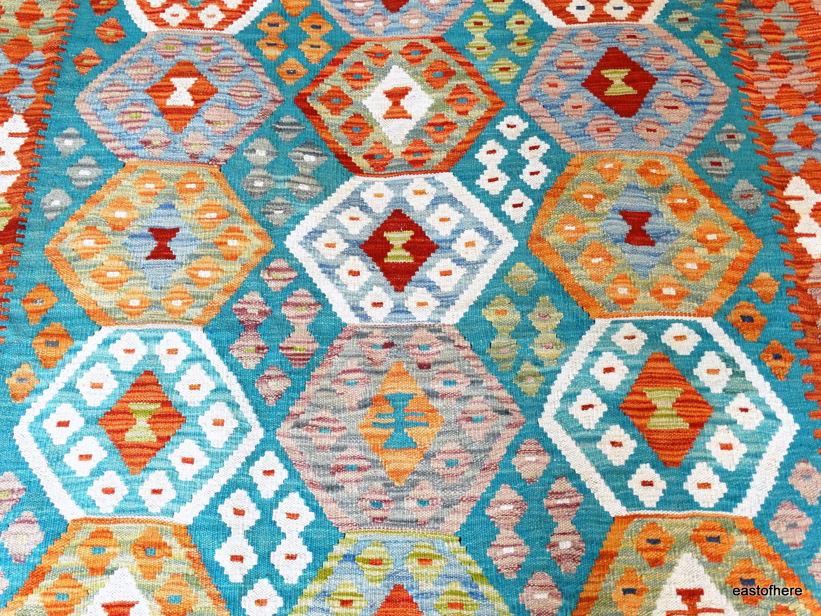 Afghan Kilim (195 x 157cm) - eastofhere