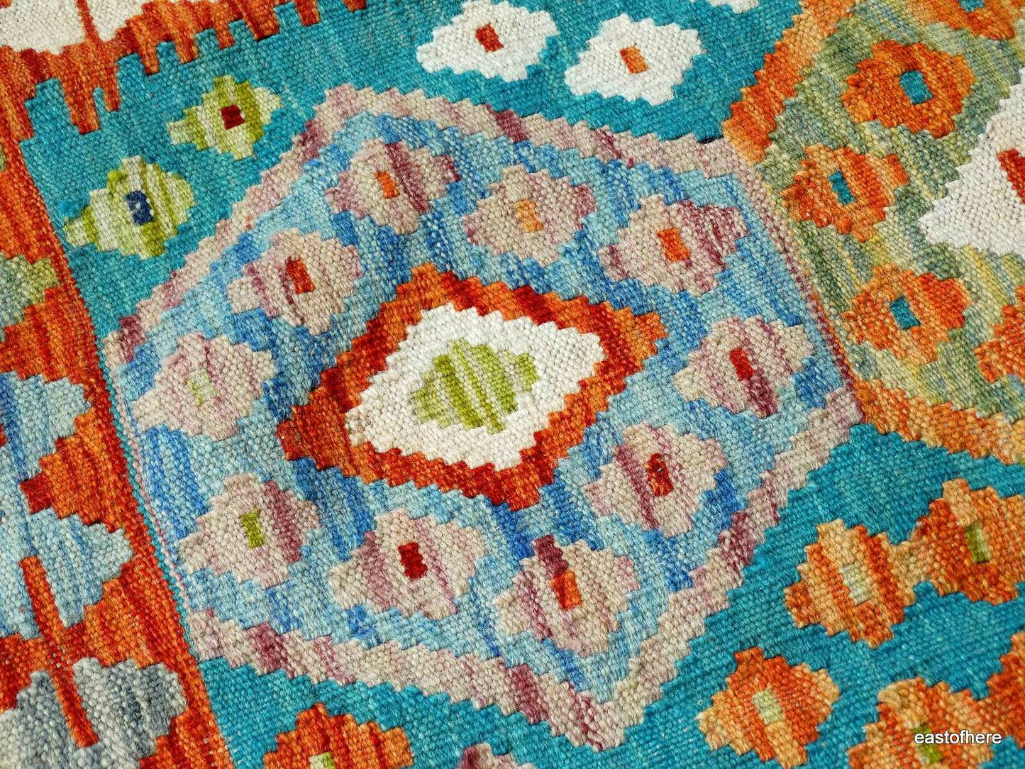 Afghan Kilim (195 x 157cm) - eastofhere