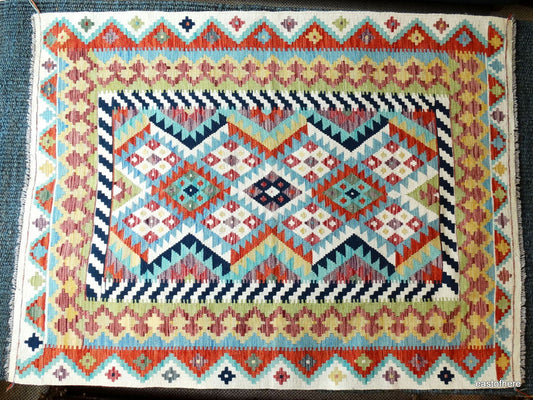 Afghan Kilim (202 x 157cm) - eastofhere