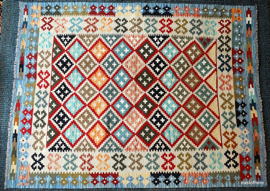 Afghan Kilim (193 x 148cm) - eastofhere