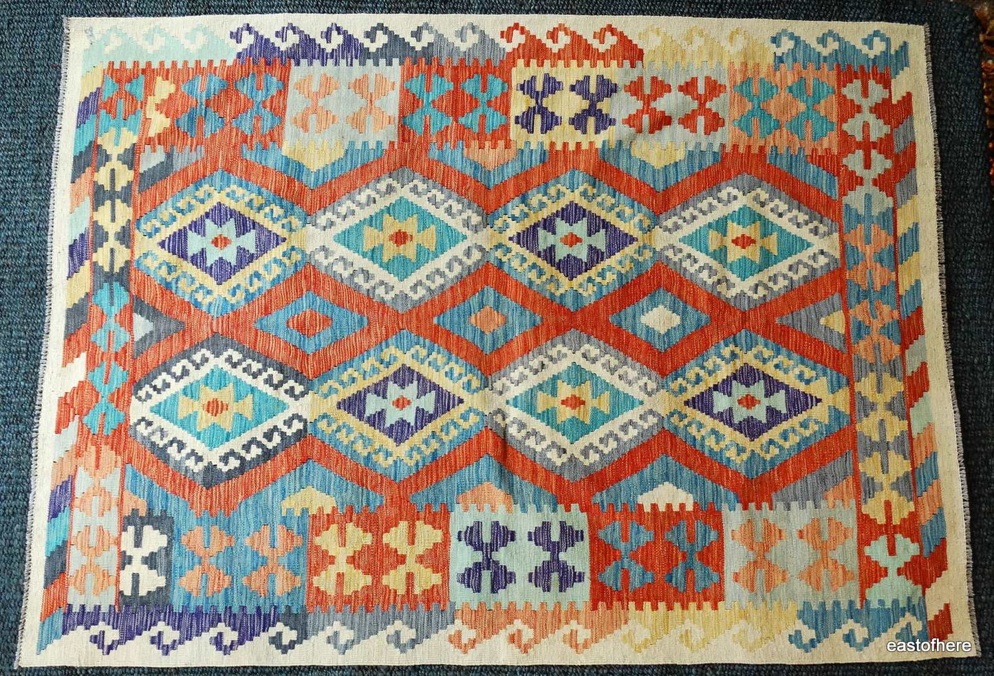 Afghan Kilim (201 x 145cm) - eastofhere