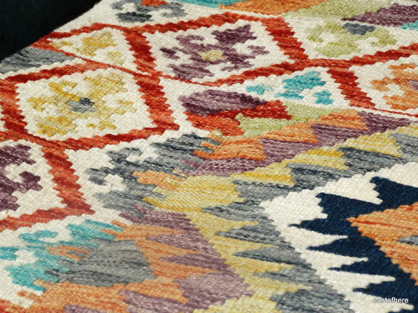 Afghan Kilim (203 x 155cm) - eastofhere