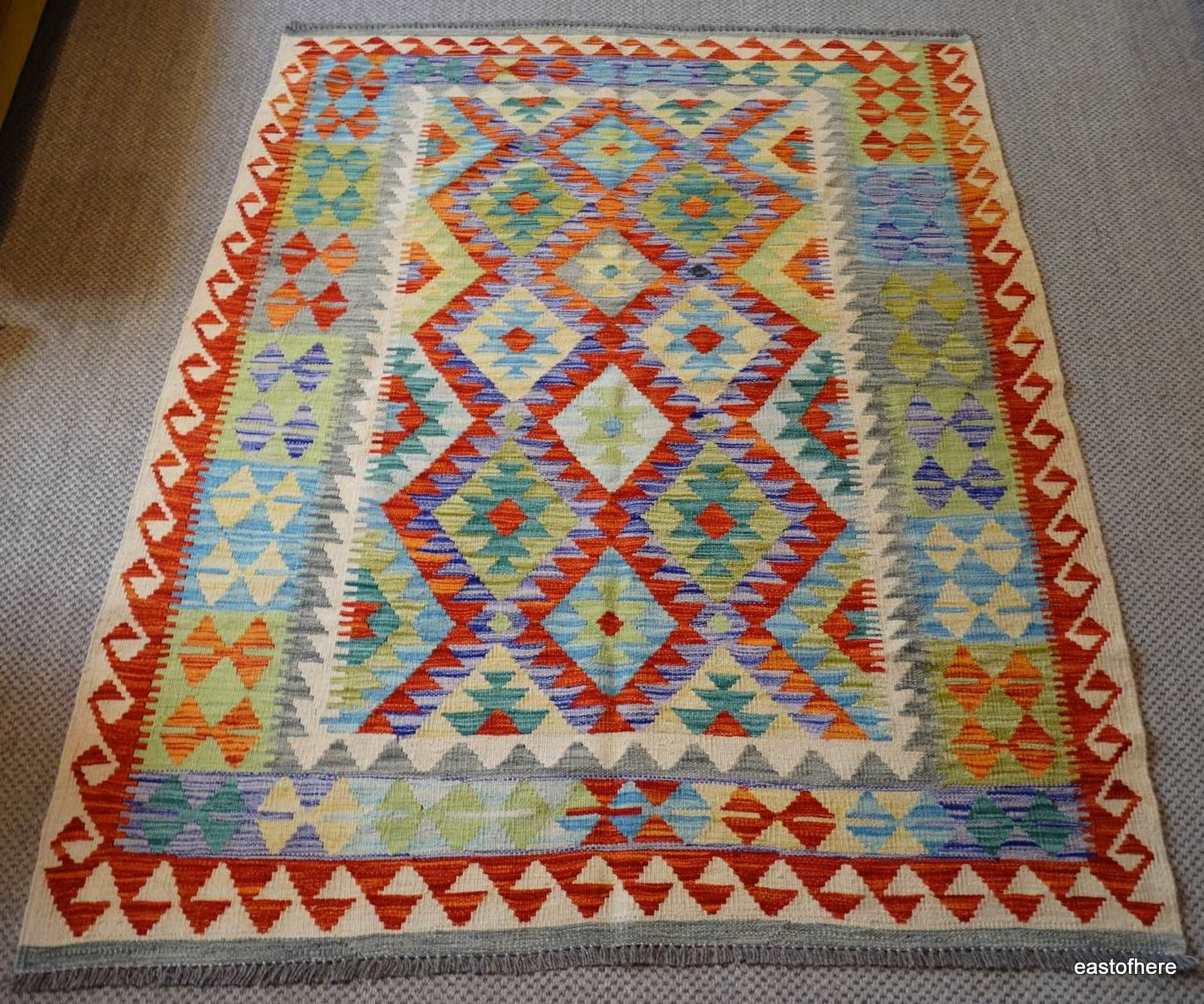 Afghan Kilim (200 x 157cm) - eastofhere
