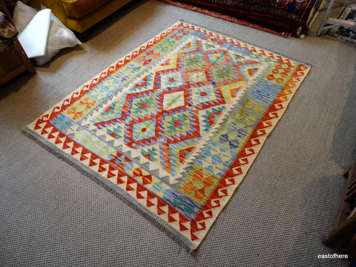 Afghan Kilim (200 x 157cm) - eastofhere