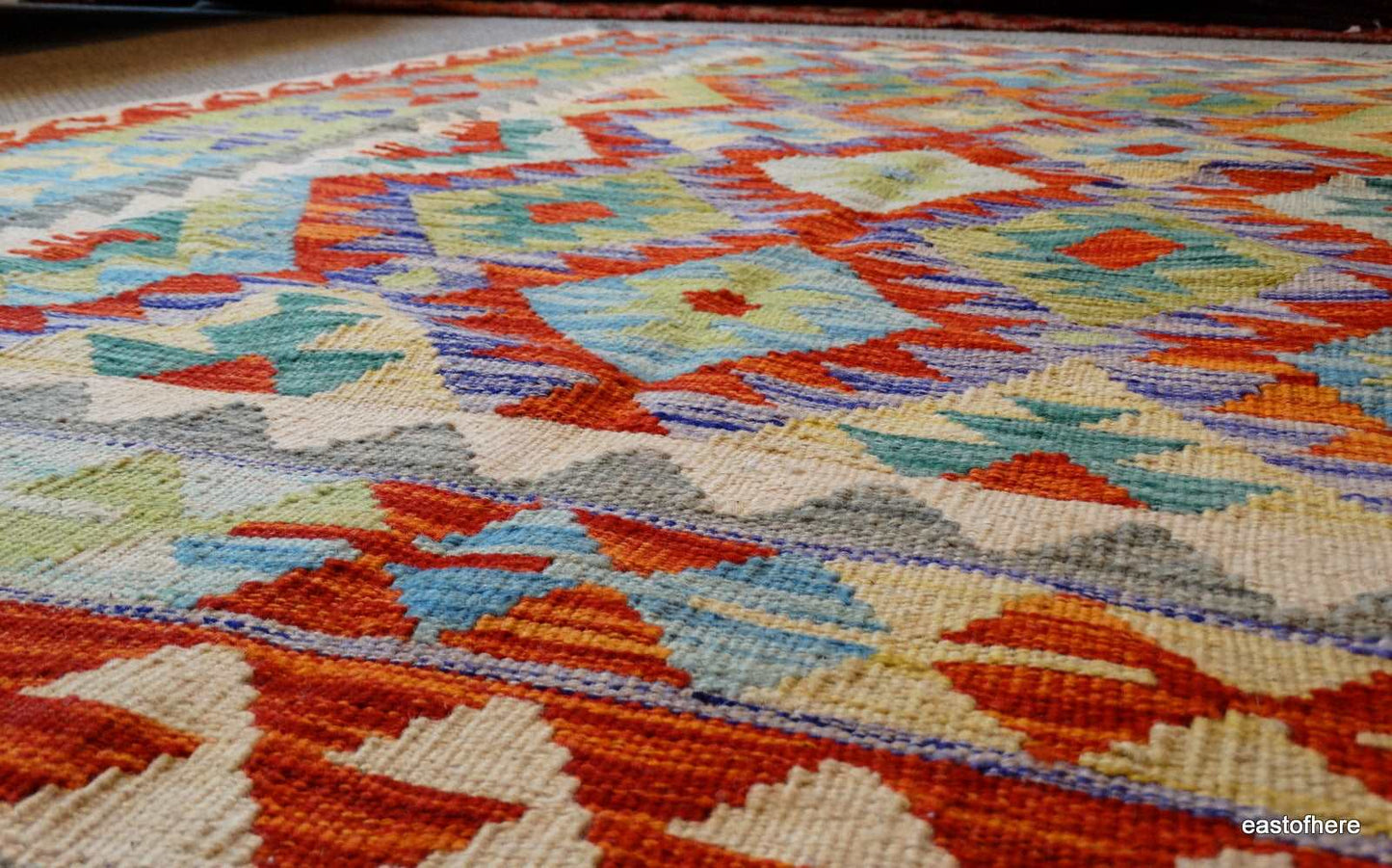 Afghan Kilim (200 x 157cm) - eastofhere