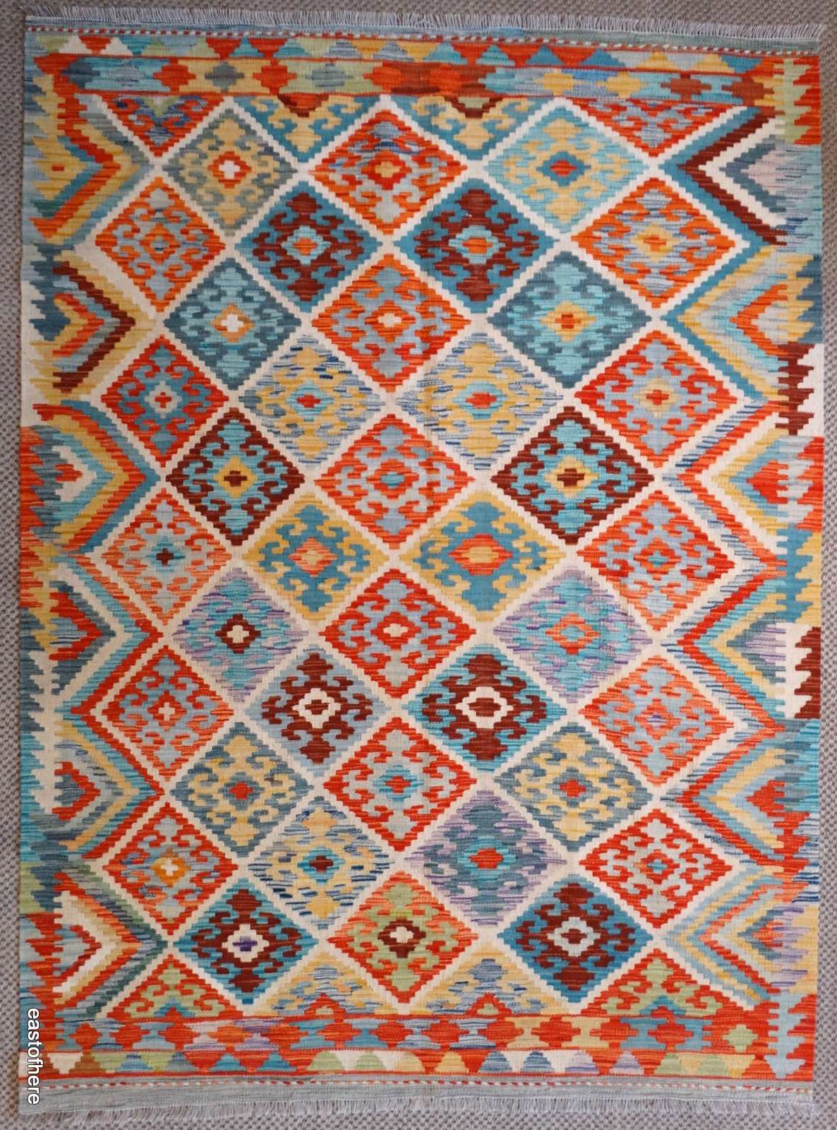 Afghan Kilim (203 x 152cm) - eastofhere