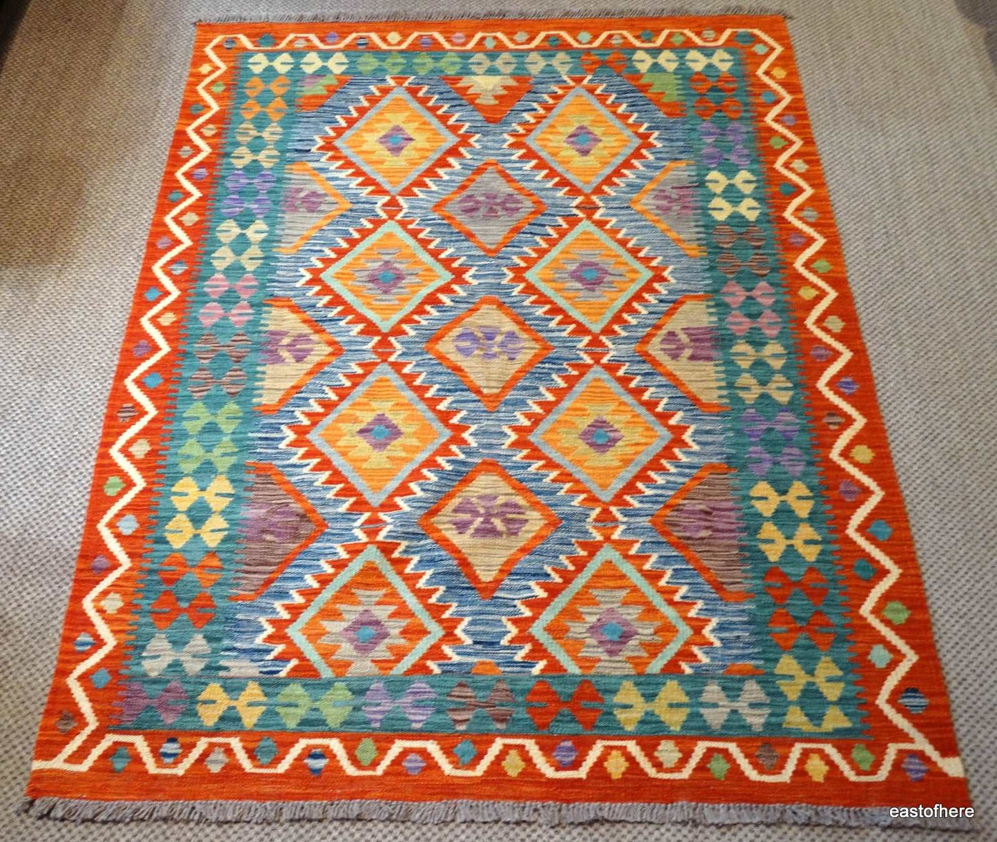 Afghan Kilim (200 x 152cm) - eastofhere