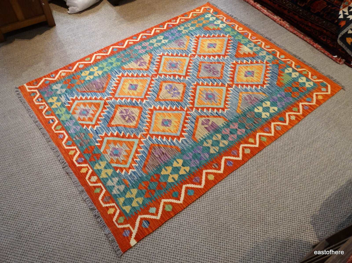 Afghan Kilim (200 x 152cm) - eastofhere