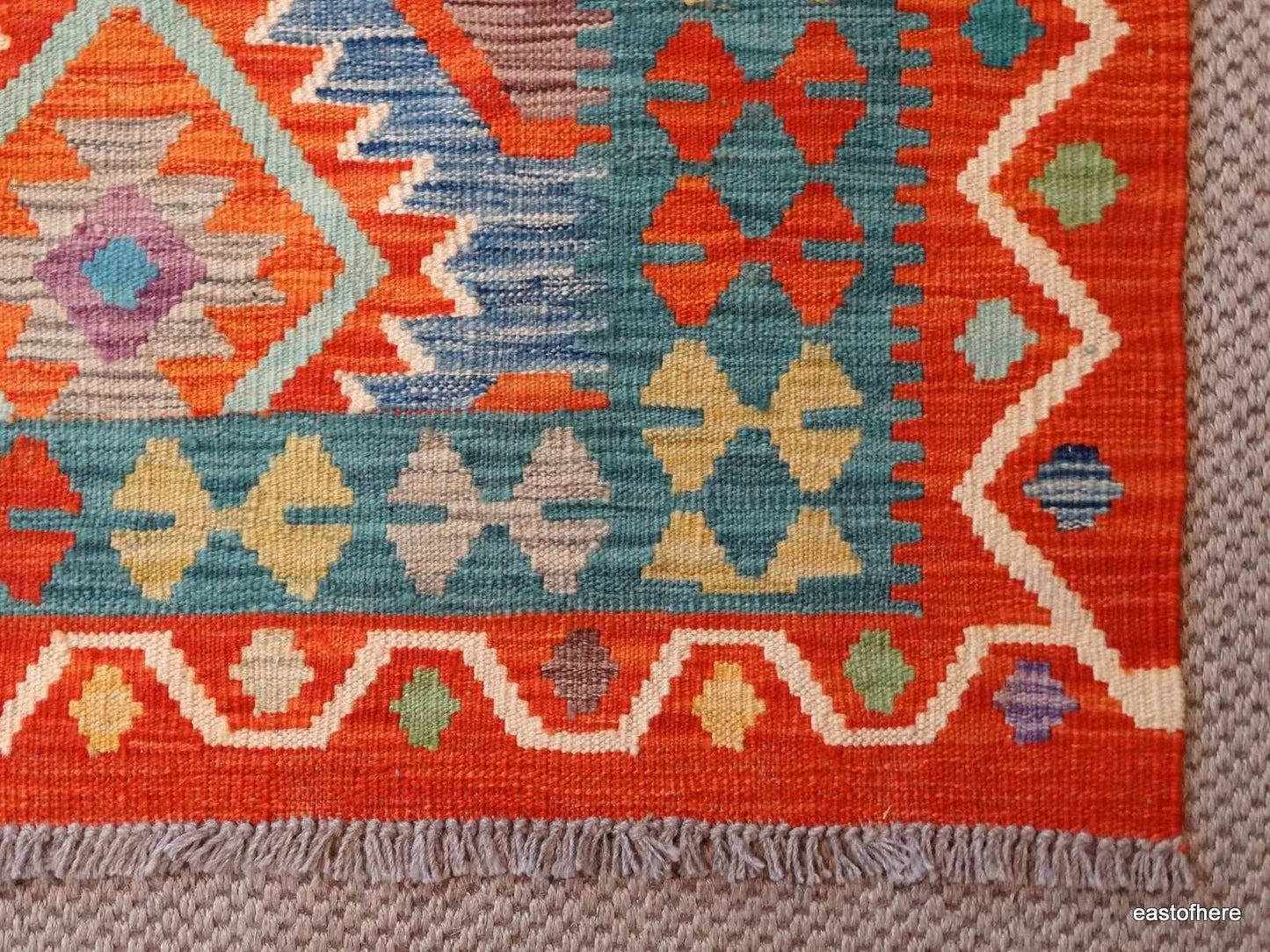 Afghan Kilim (200 x 152cm) - eastofhere
