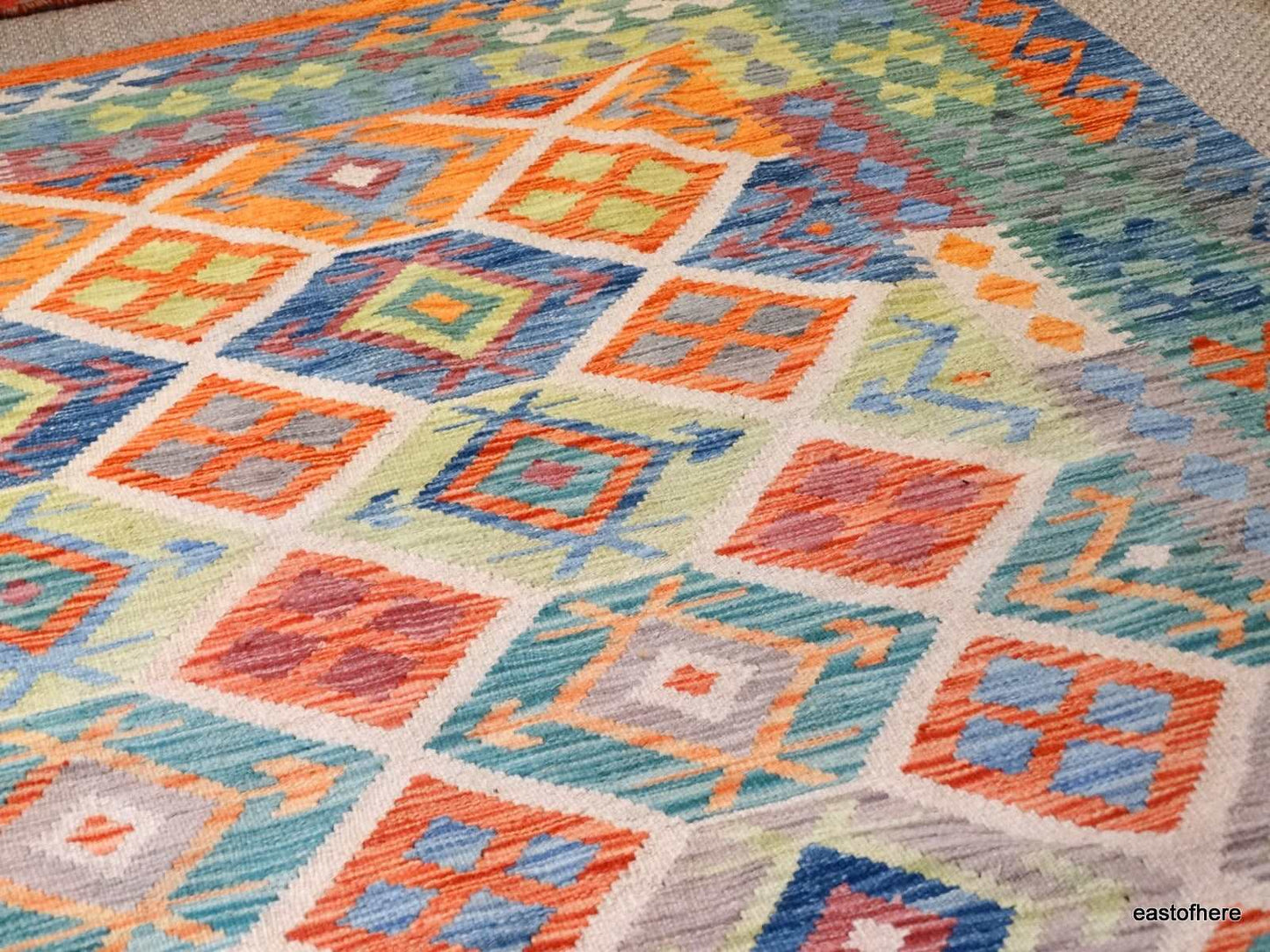 Afghan Kilim (250 x 182cm) - eastofhere