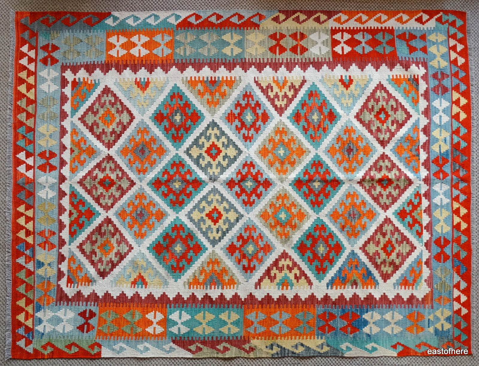 Afghan Kilim (215 x 161cm) - eastofhere