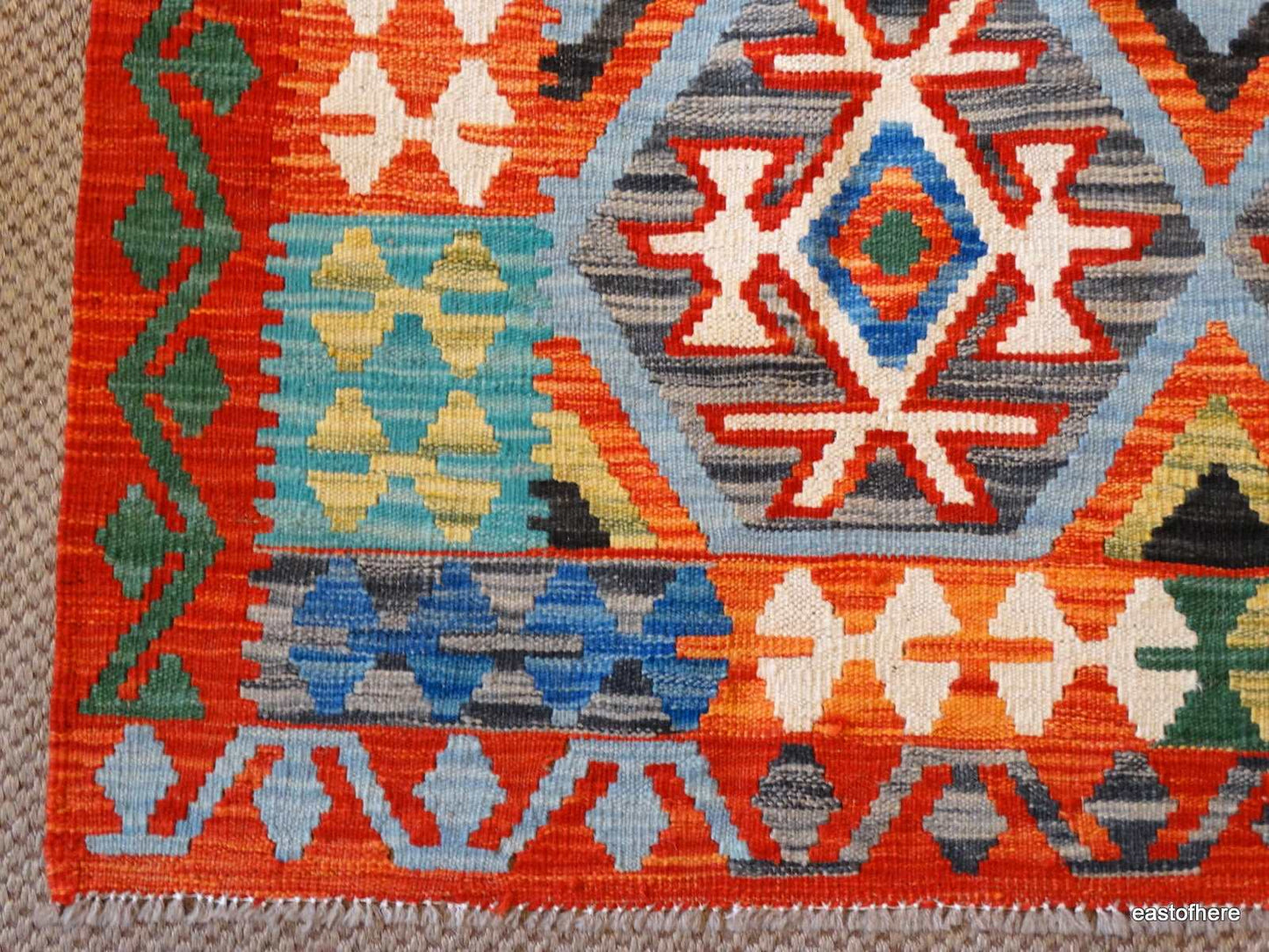 Afghan Kilim (244 x 180cm) - eastofhere