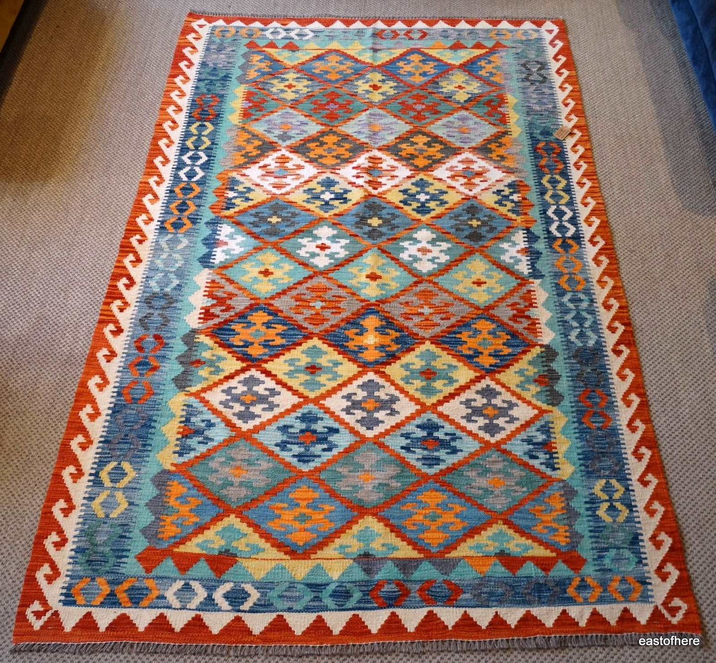 Afghan Kilim (248 x 159cm) - eastofhere