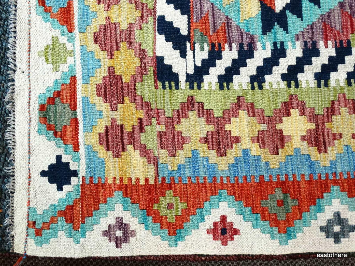 Afghan Kilim (202 x 157cm) - eastofhere