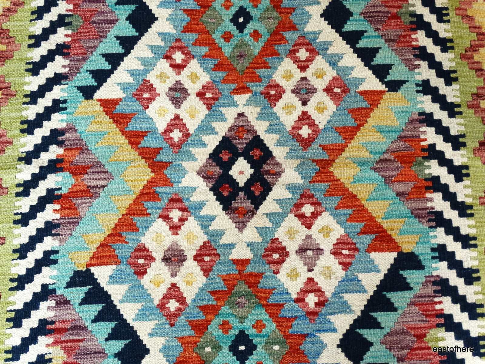 Afghan Kilim (202 x 157cm) - eastofhere