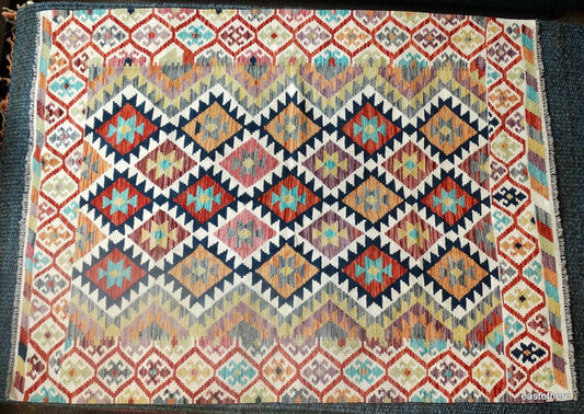 Afghan Kilim (203 x 155cm) - eastofhere