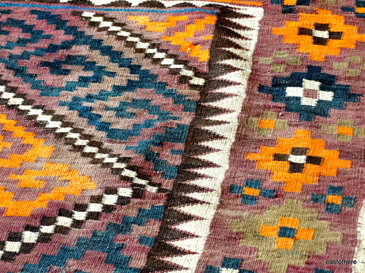 Vintage Iranian Kilim Runner (400 x 182cm) - eastofhere