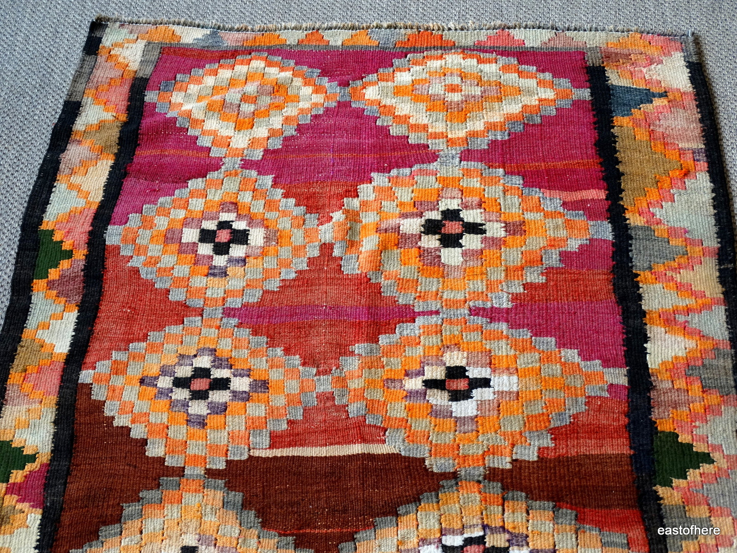 Vintage Iranian Kilim (245 x 136cm) - eastofhere