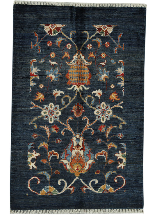 Eastofhere Sultani Ziegler rug in 129x85cm with intricate pattern and rich colors, showcasing traditional design and craftsmanship.