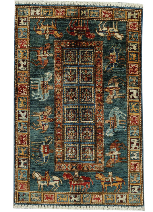 Eastofhere Sultani Ziegler rug in 124x80cm with intricate patterns and vibrant colors, showcasing traditional craftsmanship.