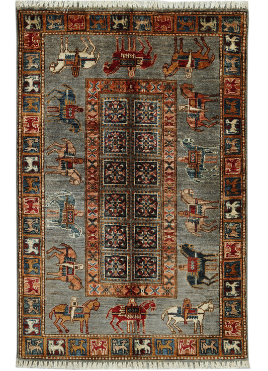 Eastofhere Sultani Ziegler Rug in 127x83cm with intricate traditional patterns and rich colors, perfect for elegant interior decor.