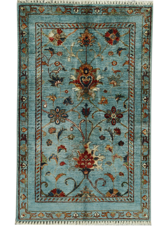 Eastofhere Sultani Ziegler rug in 127x80cm with intricate traditional patterns and vibrant colors on a soft textile background.