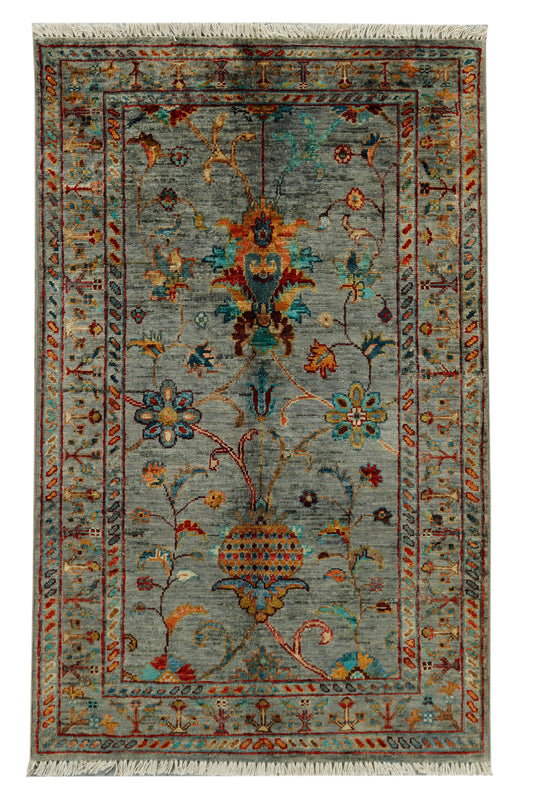 Eastofhere Sultani Ziegler rug in 124x76cm with intricate traditional patterns and vibrant colors on a woven textile background.