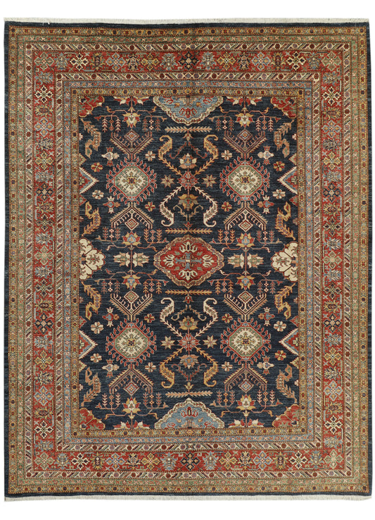 Large Sultani Ziegler rug by eastofhere, 309x240cm, with intricate patterns and rich colors displayed on a hardwood floor.