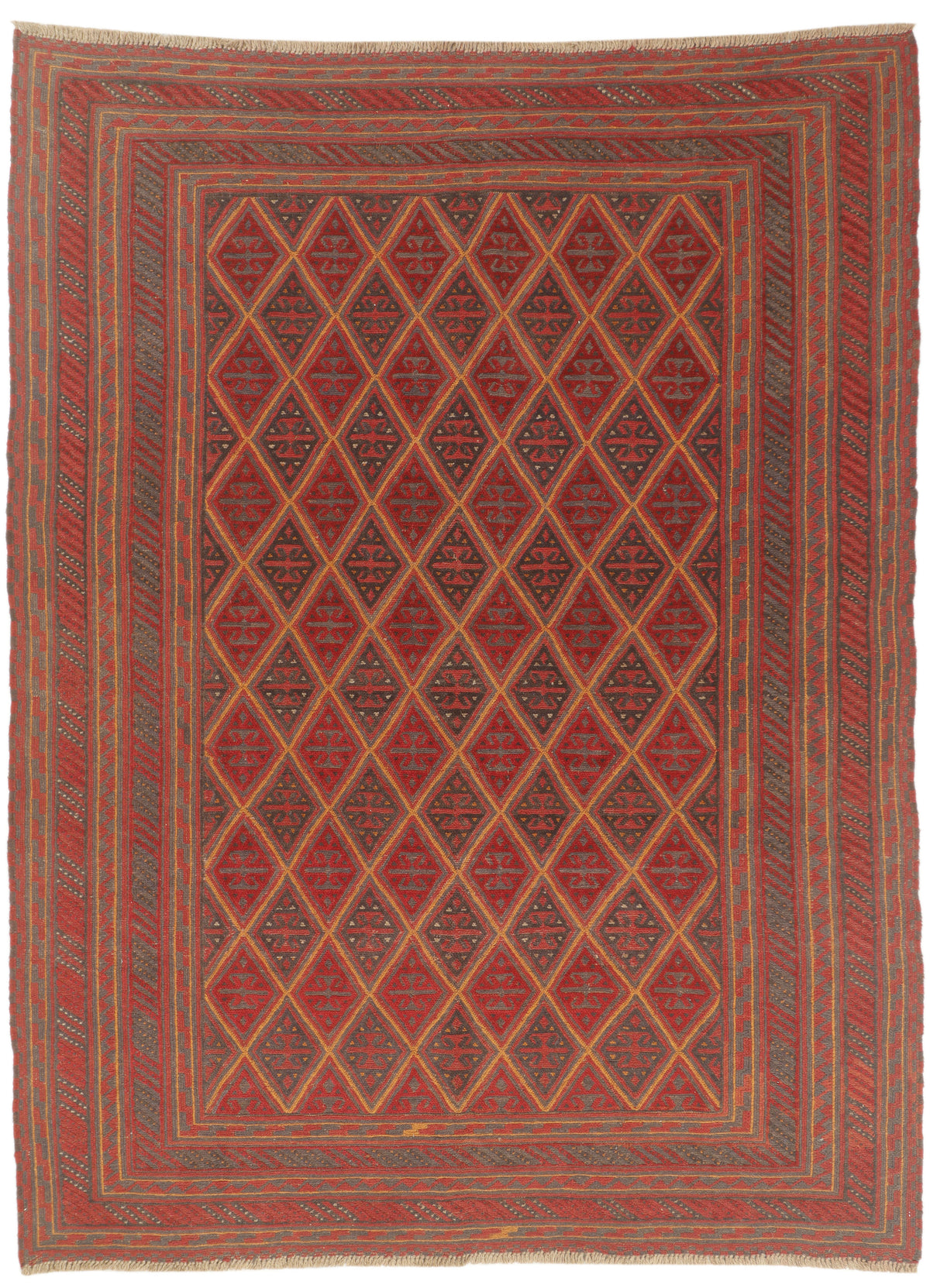 Afghan Meshwani rug by eastofhere, 267x200cm, featuring intricate traditional patterns and vibrant colors on a woven textile.