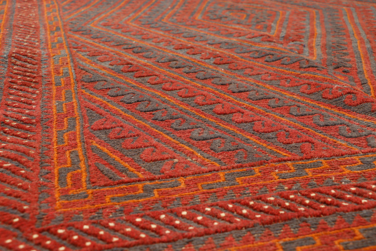Afghan Meshwani rug by eastofhere, 192x137cm, featuring intricate geometric patterns and traditional woven design.