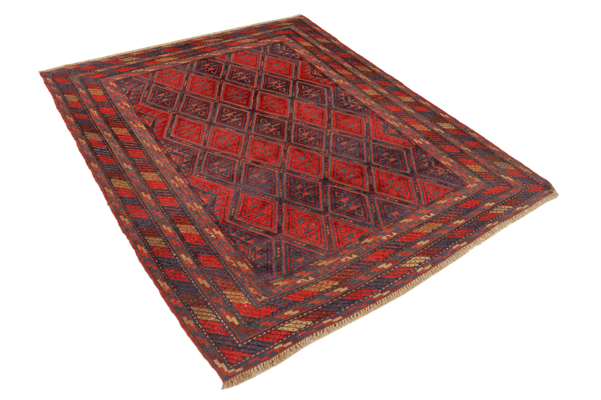 Eastofhere Afghan Meshwani rug, 183x147cm, featuring intricate traditional patterns and vibrant colors.