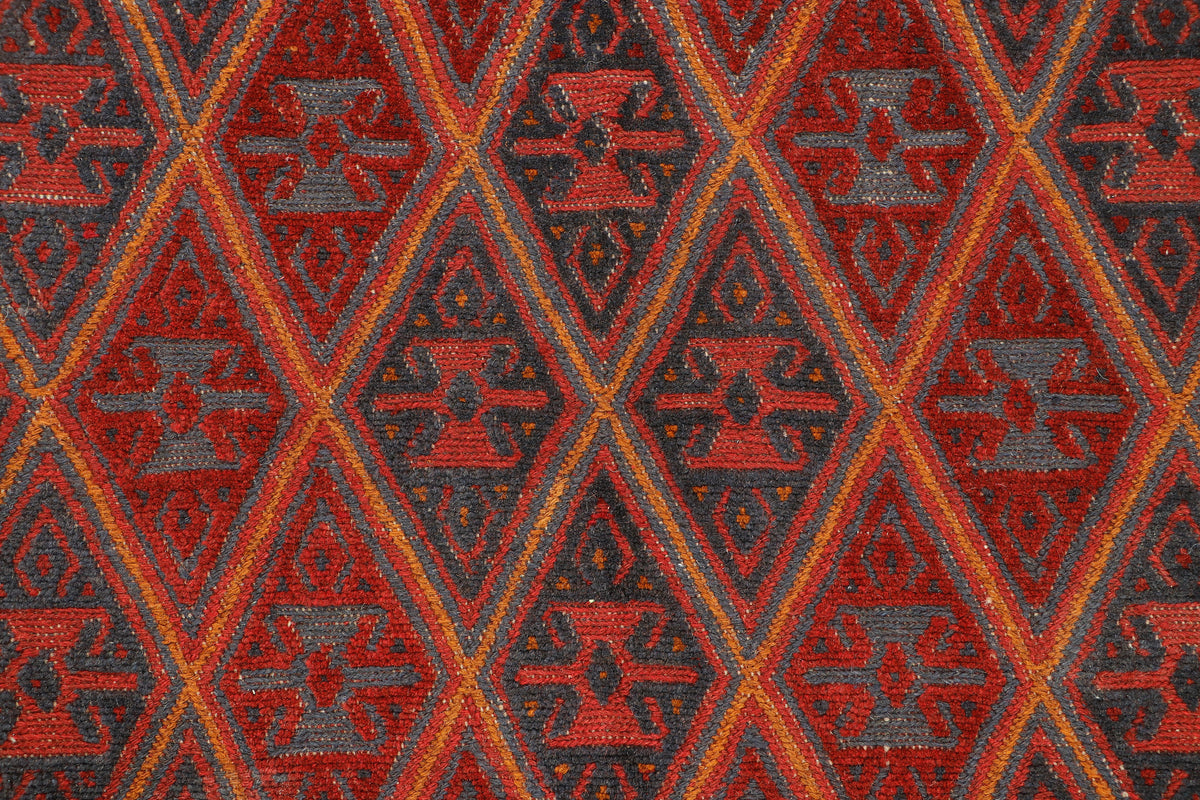 Afghan Meshwani rug in beige and brown with intricate traditional patterns, measuring 186x149cm, by eastofhere.
