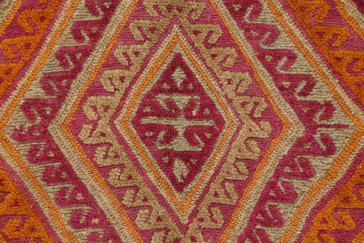 Afghan Meshwani rug by eastofhere, 127x103cm, with intricate traditional patterns and vibrant colors on a woven textile background.