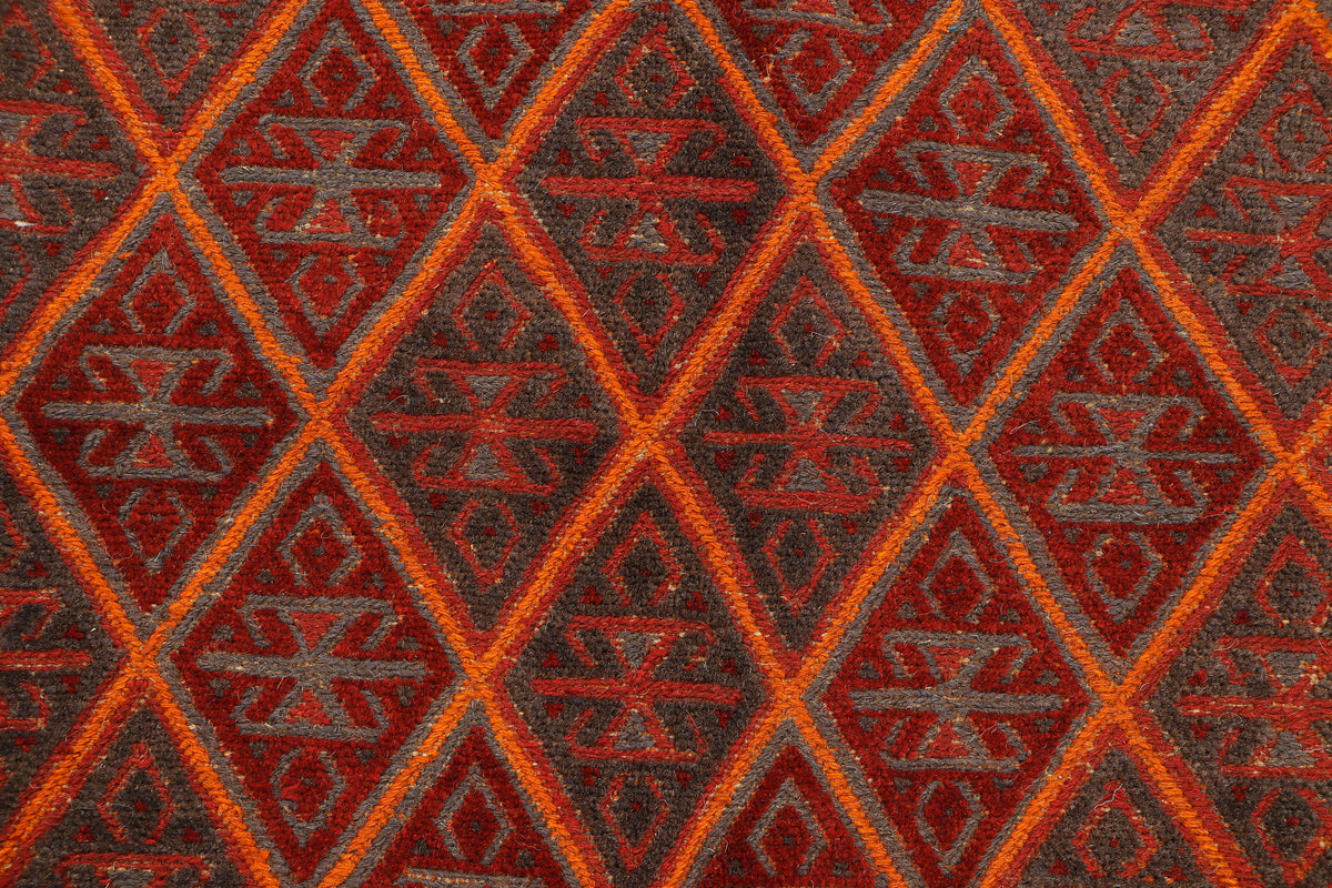 Afghan Meshwani rug with intricate patterns in neutral tones, measuring 122 x 113cm, from eastofhere.