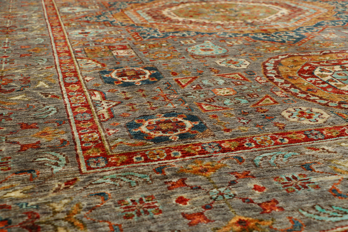 Fine Afghan Mamluk rug, 251x175cm, with intricate traditional patterns and vibrant colors, crafted by eastofhere.