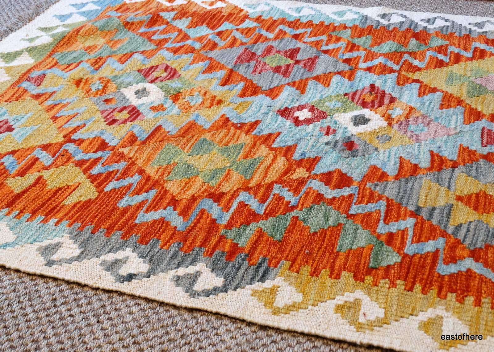 Afghan Kilim (140 x 95cm) - eastofhere