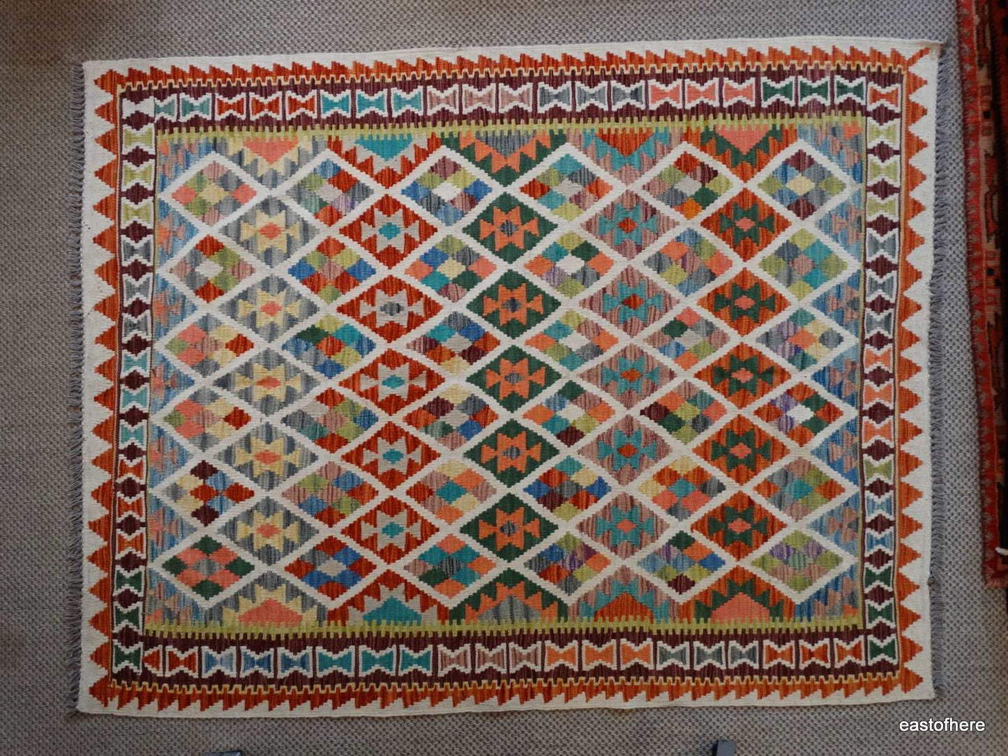 Afghan Kilim (197 x 155cm) - eastofhere