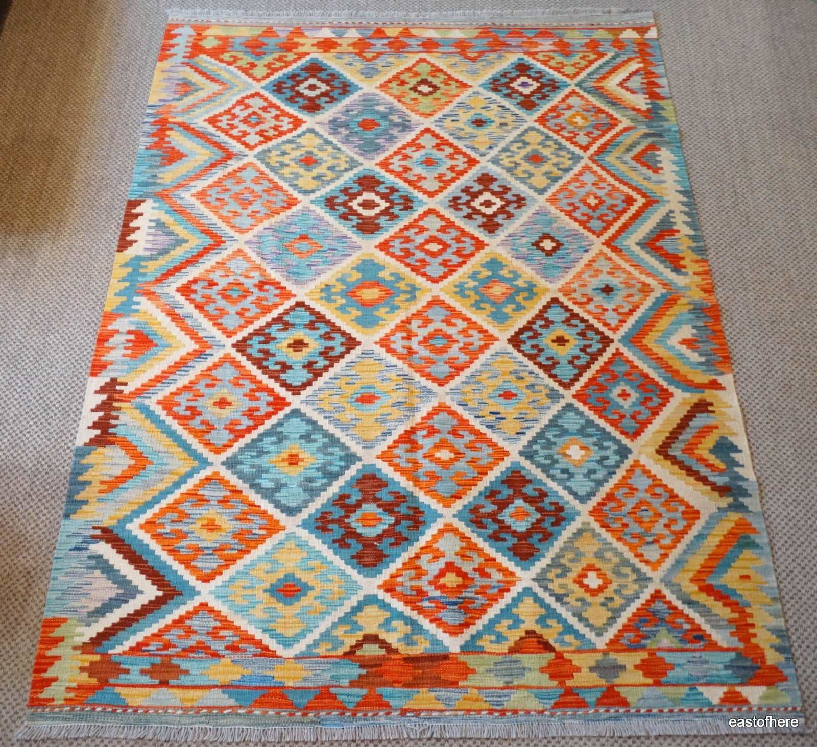 Afghan Kilim (203 x 152cm) - eastofhere