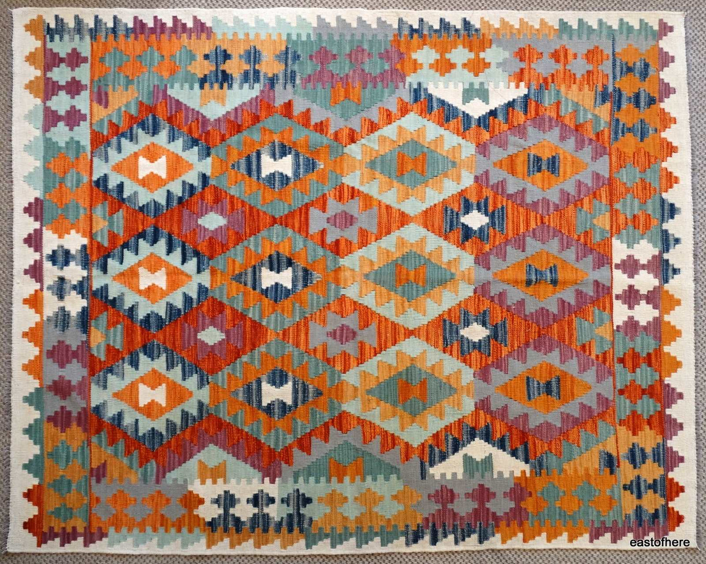 Afghan Kilim (197 x 155cm) - eastofhere