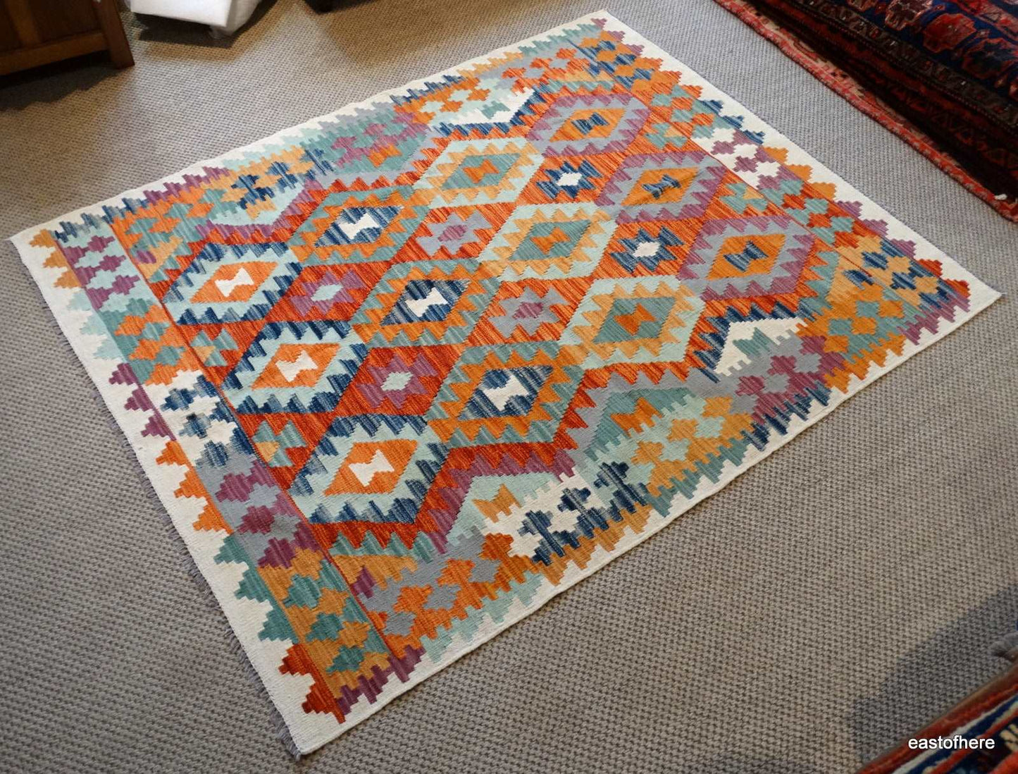 Afghan Kilim (197 x 155cm) - eastofhere