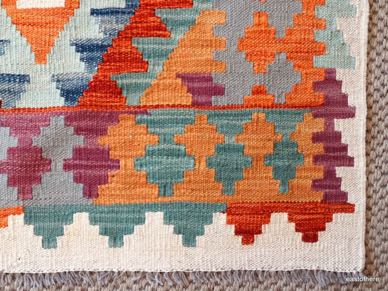 Afghan Kilim (197 x 155cm) - eastofhere