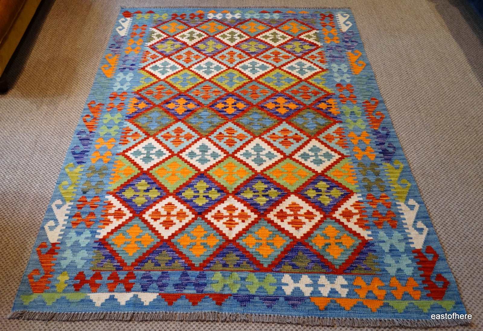 Afghan Kilim (205 x 150cm) - eastofhere