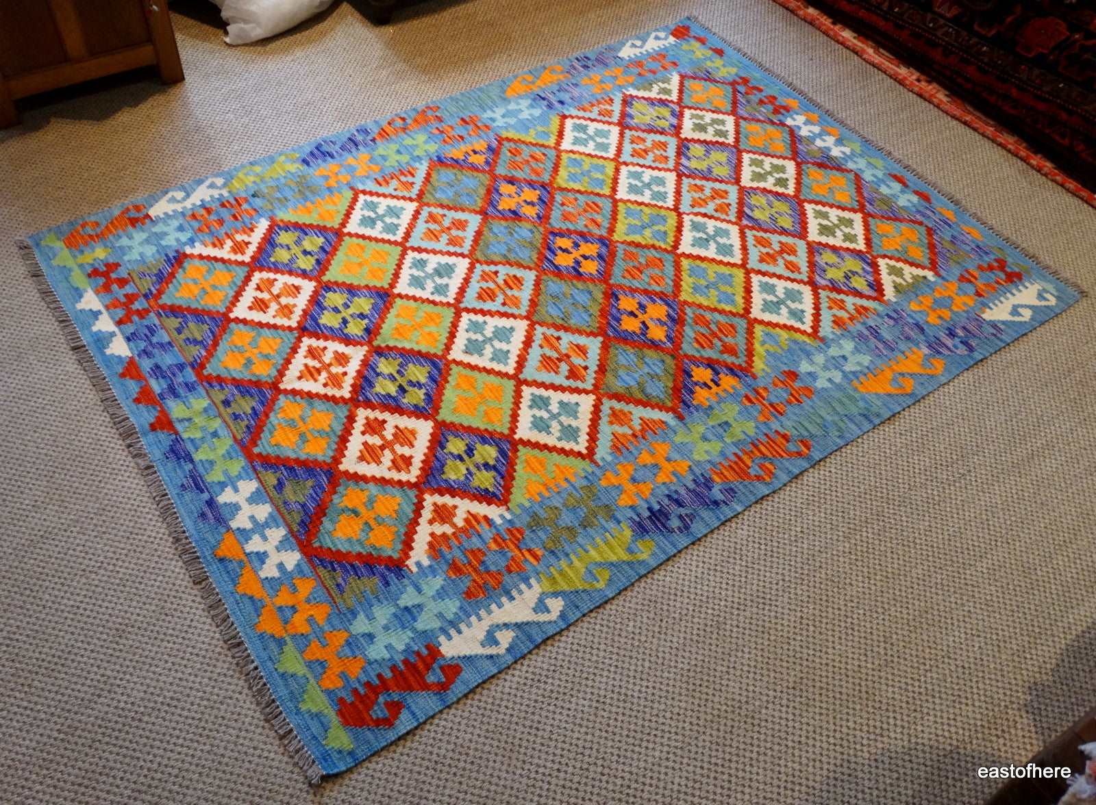 Afghan Kilim (205 x 150cm) - eastofhere