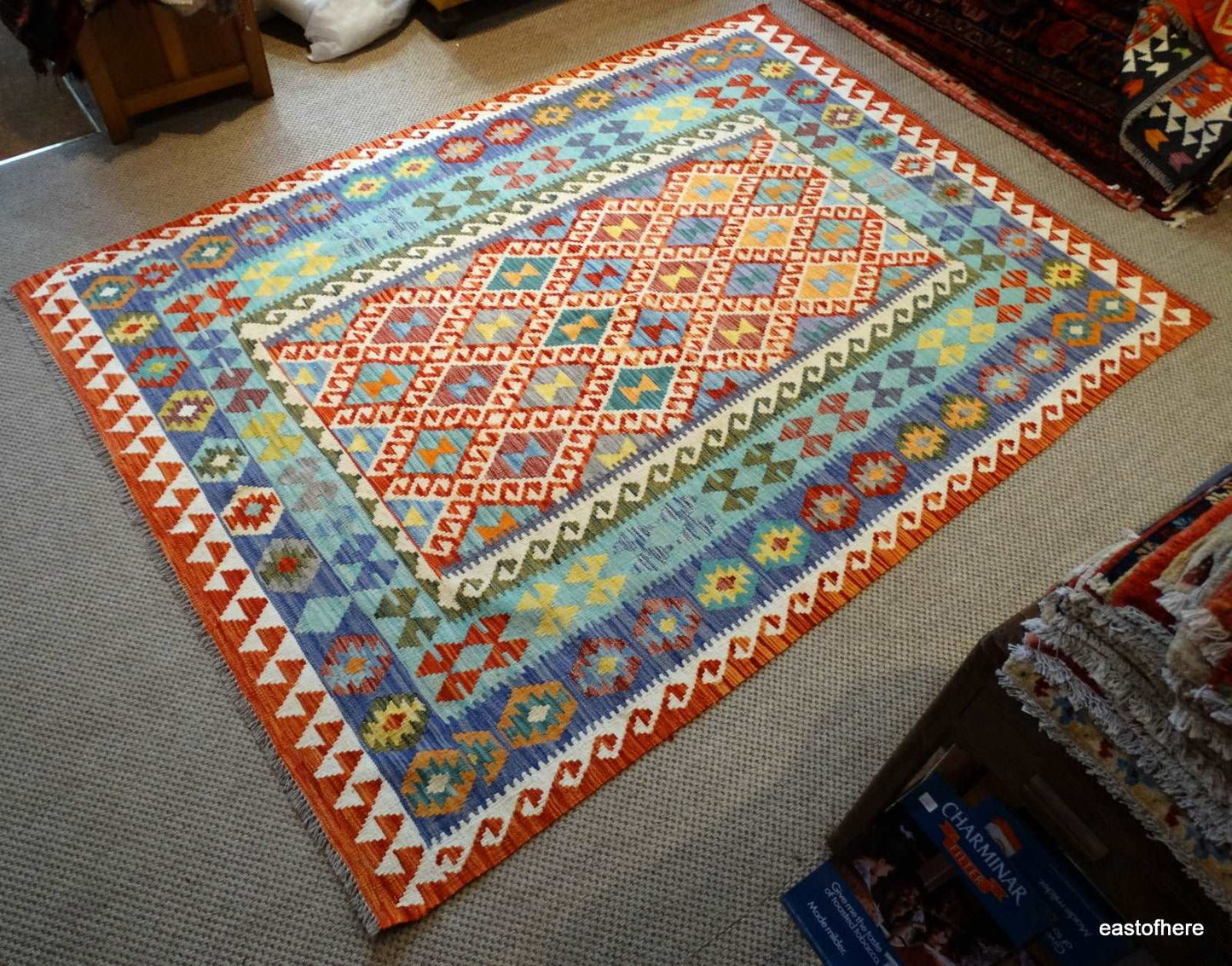 Afghan Kilim (250 x 190cm) - eastofhere