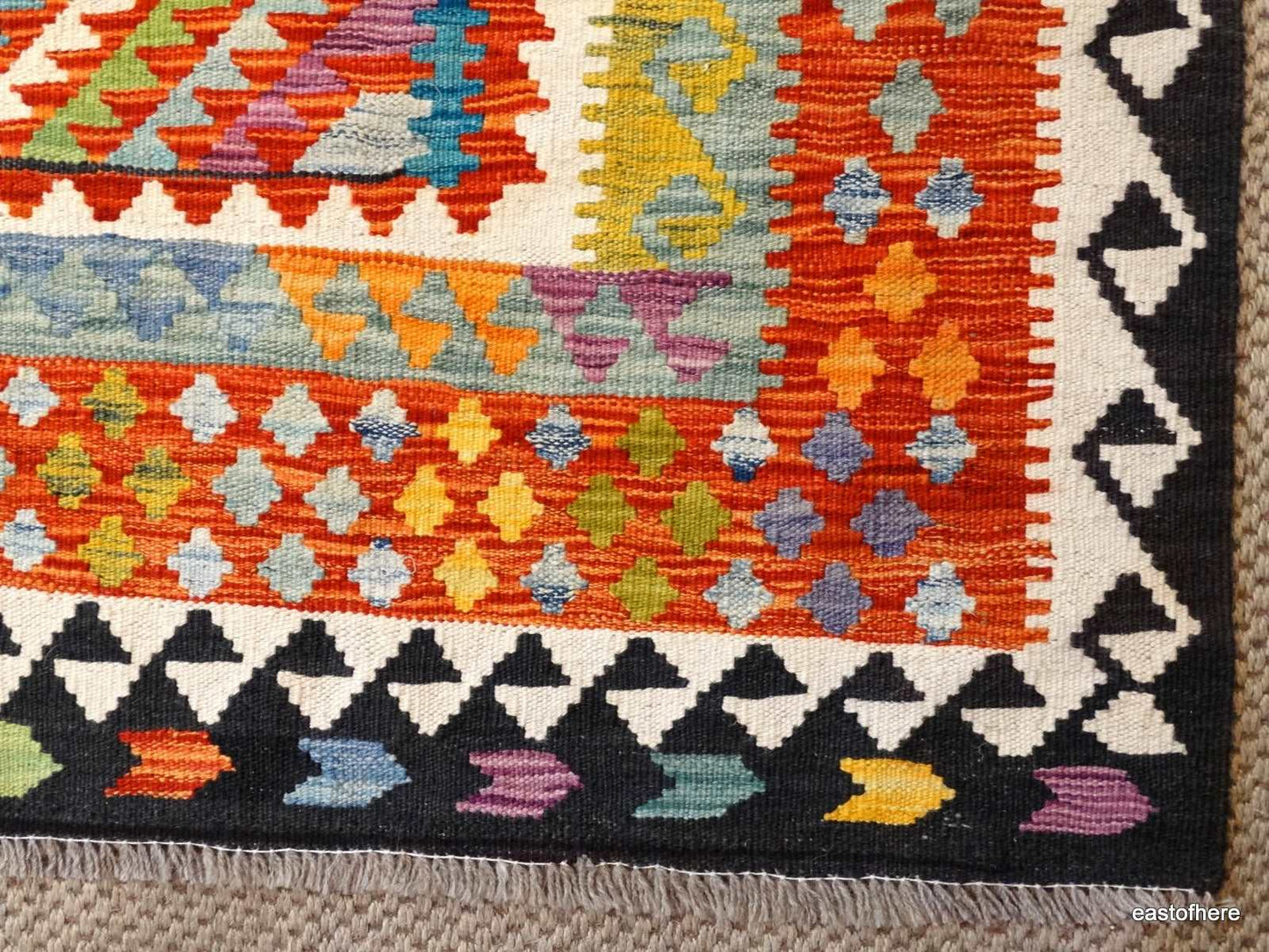 Afghan Kilim (215 x 173cm) - eastofhere