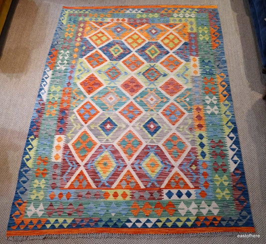 Afghan Kilim (250 x 182cm) - eastofhere