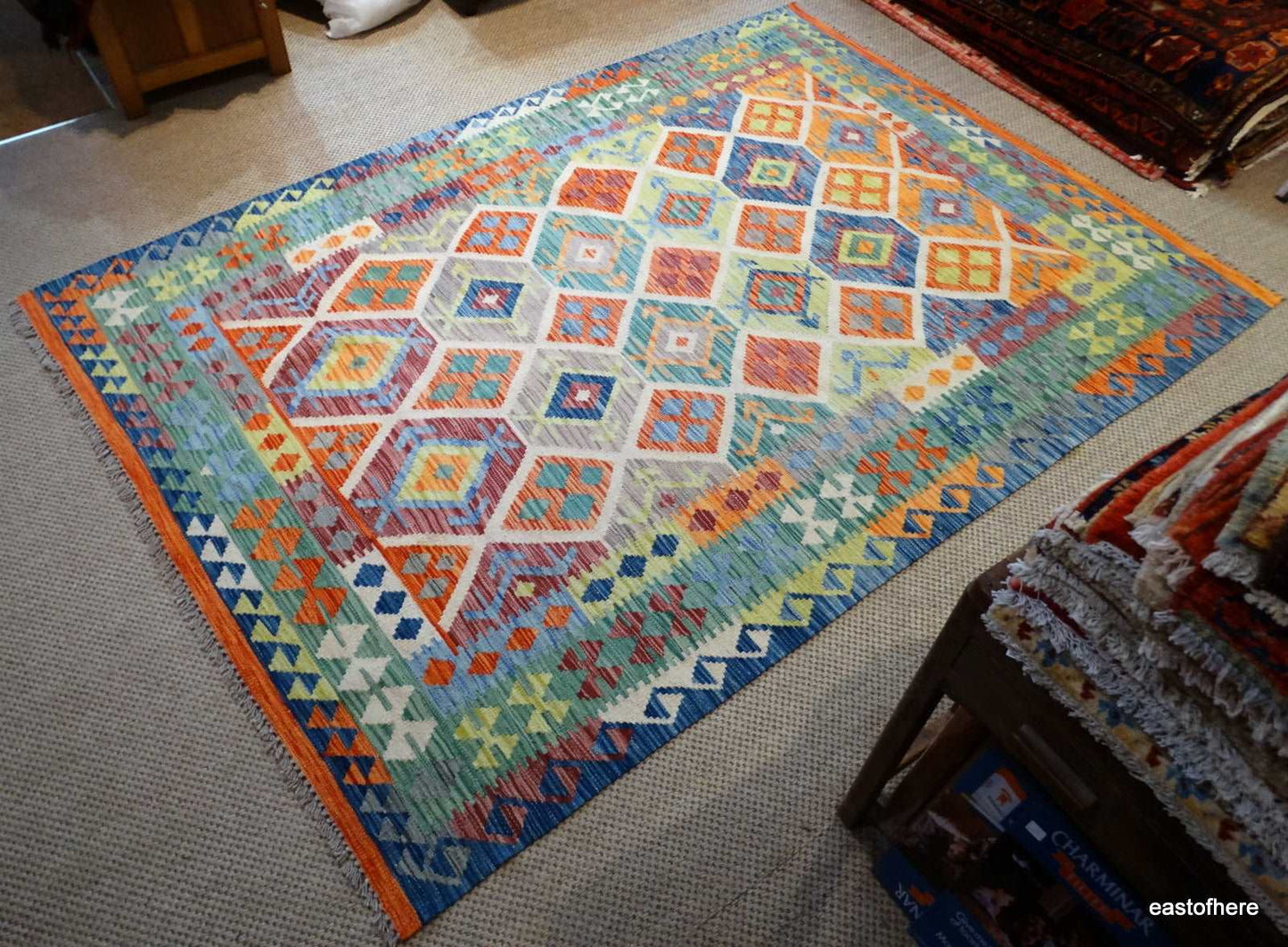 Afghan Kilim (250 x 182cm) - eastofhere